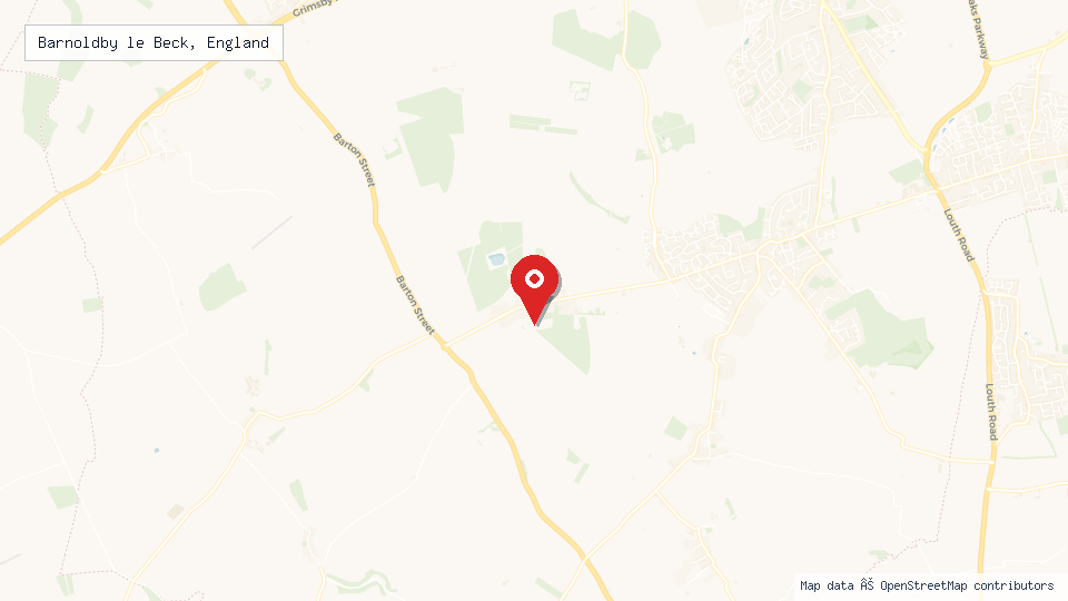 Street map of Barnoldby le Beck, England with location pin