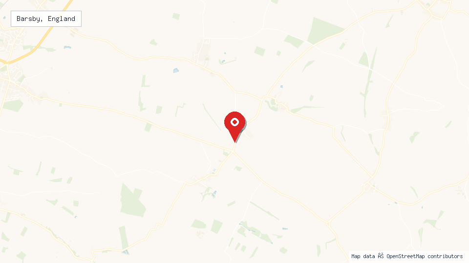 Street map of Barsby, England with location pin