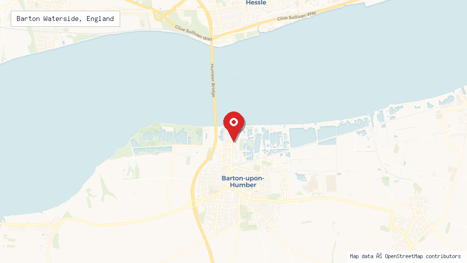 Street map of Barton Waterside, England with location pin
