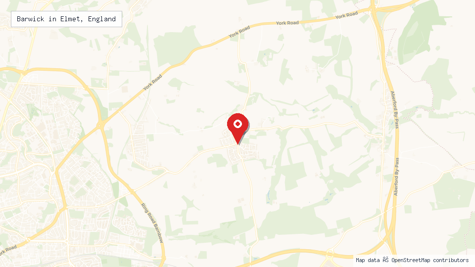 Street map of Barwick in Elmet, England with location pin