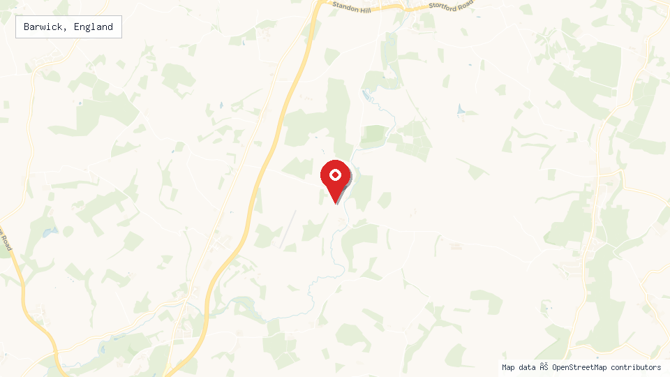 Street map of Barwick, England with location pin