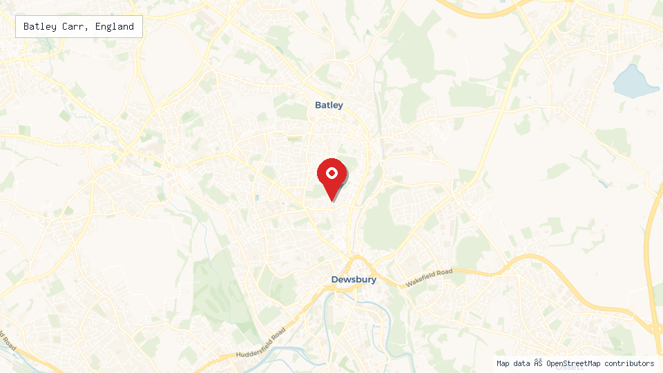 Street map of Batley Carr, England with location pin