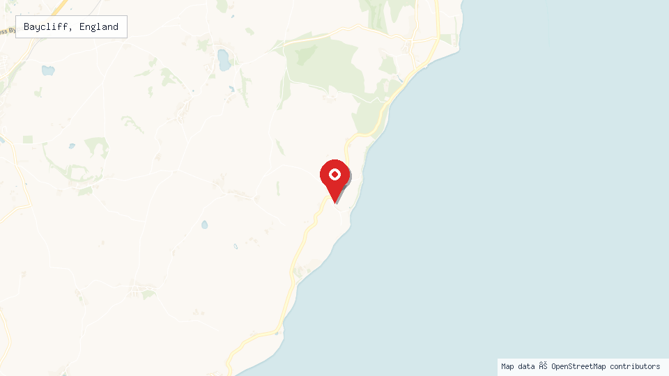 Street map of Baycliff, England with location pin
