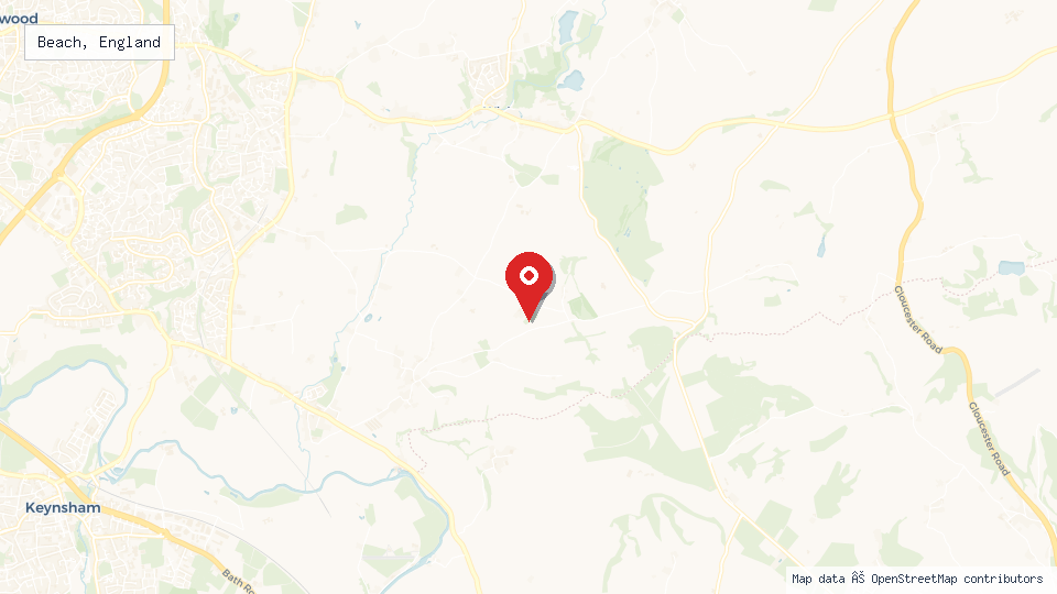 Street map of Beach, England with location pin