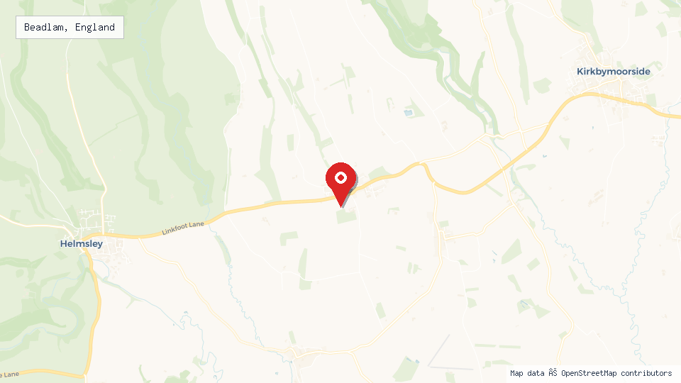 Street map of Beadlam, England with location pin
