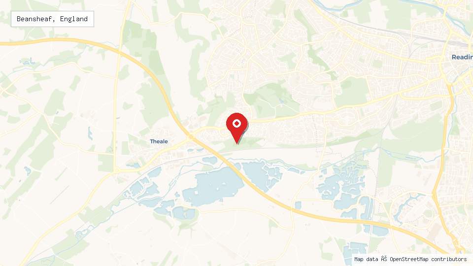Street map of Beansheaf, England with location pin