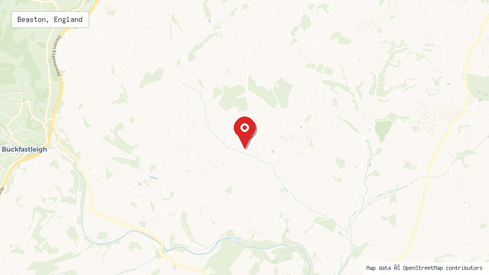 Street map of Beaston, England with location pin