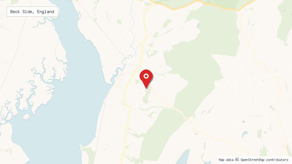 Street map of Beck Side, England with location pin