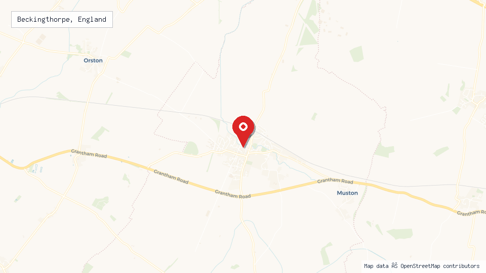 Street map of Beckingthorpe, England with location pin