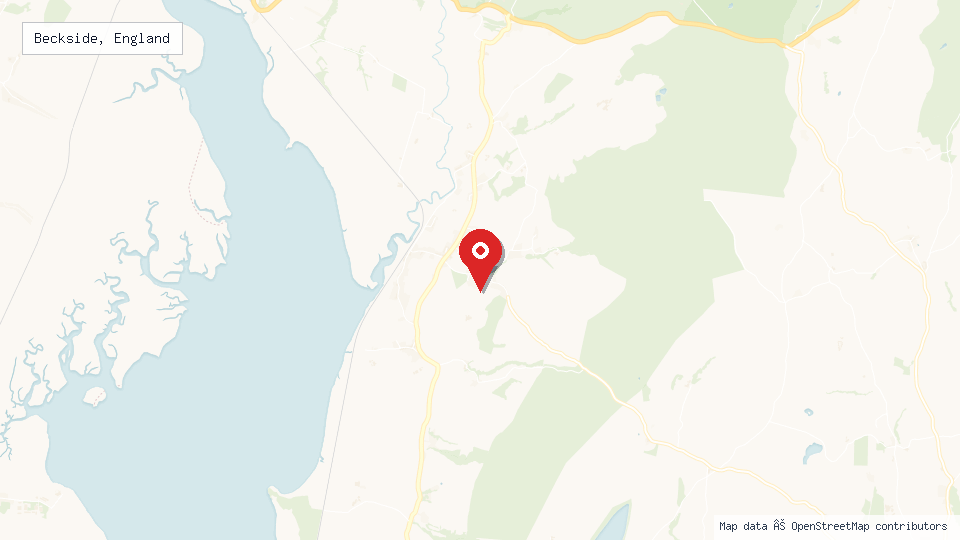 Street map of Beckside, England with location pin