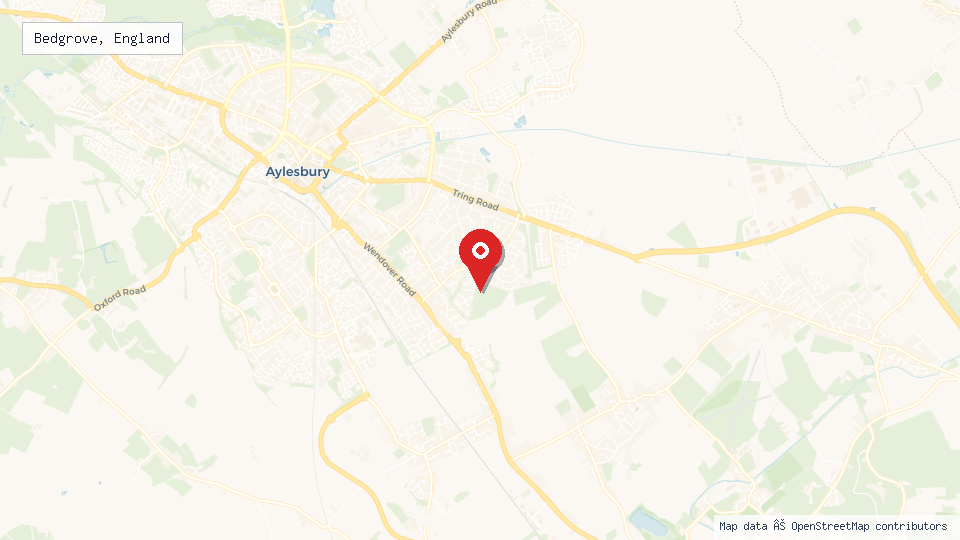 Street map of Bedgrove, England with location pin