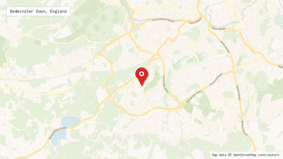 Street map of Bedminster Down, England with location pin