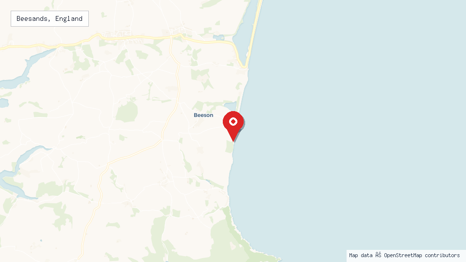 Street map of Beesands, England with location pin