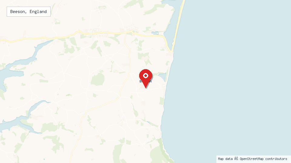 Street map of Beeson, England with location pin