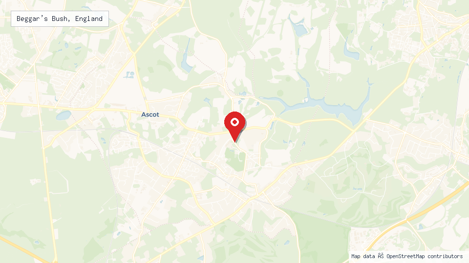 Street map of Beggar's Bush, England with location pin