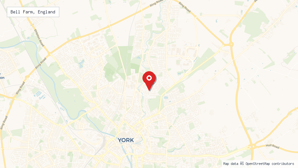 Street map of Bell Farm, England with location pin