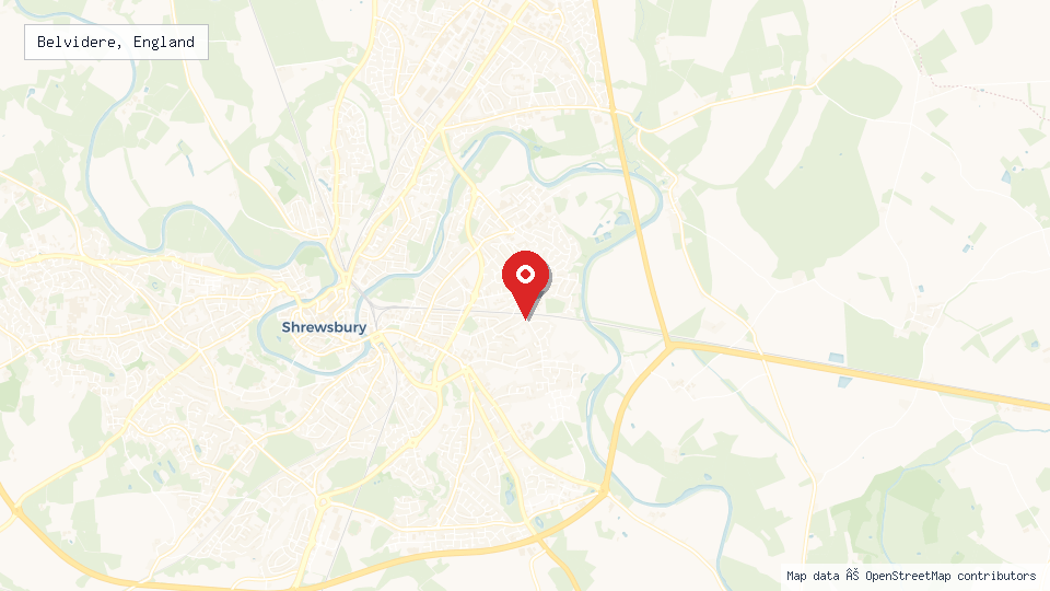 Street map of Belvidere, England with location pin