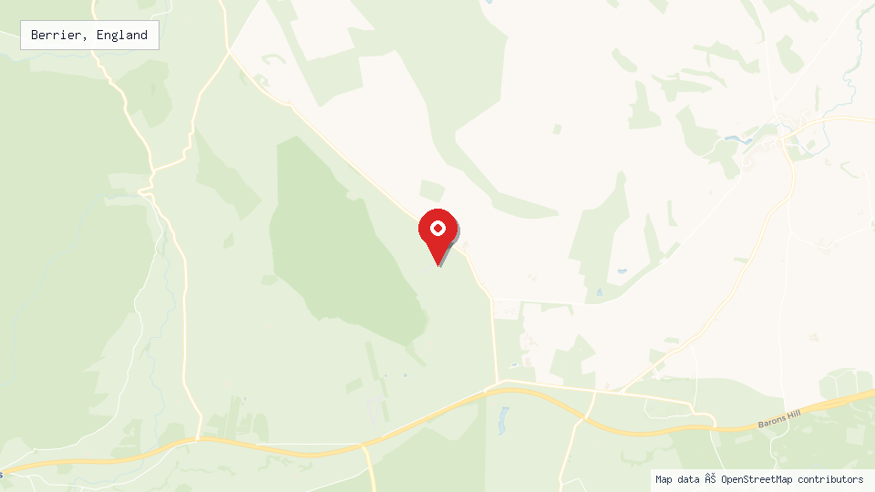 Street map of Berrier, England with location pin