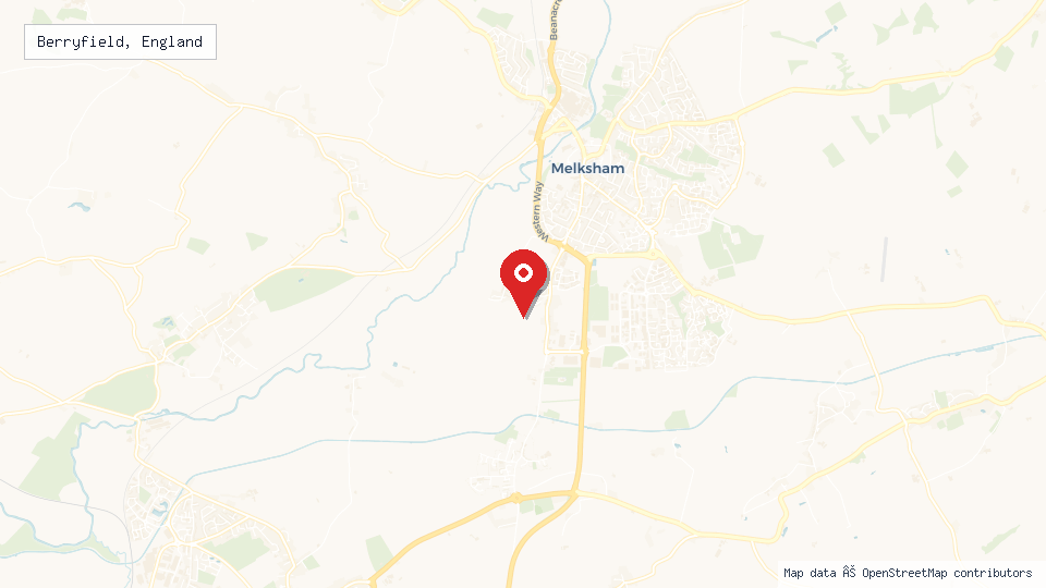 Street map of Berryfield, England with location pin