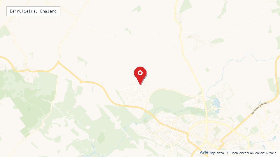 Street map of Berryfields, England with location pin