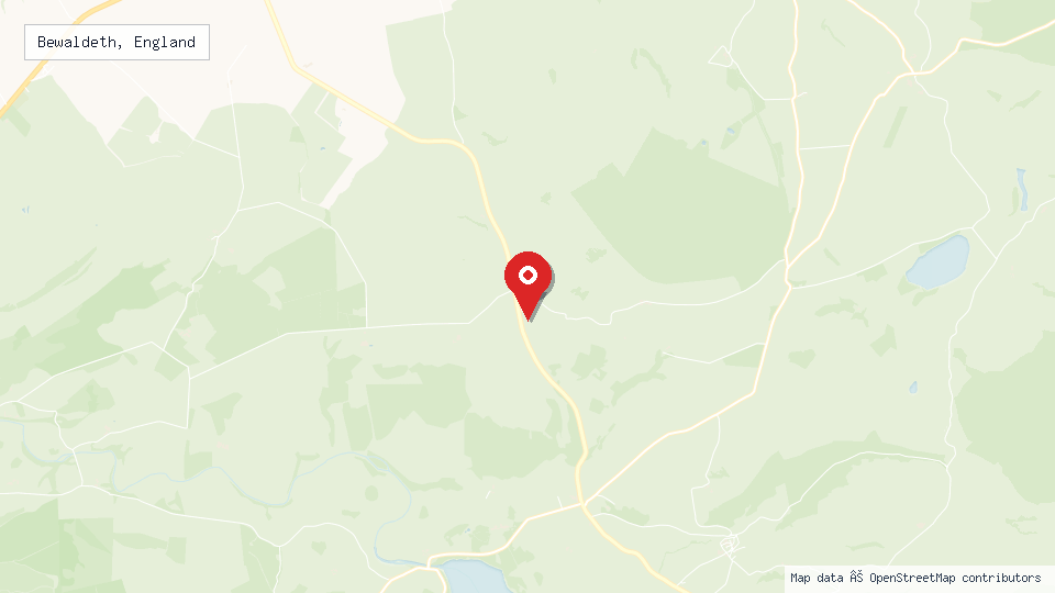 Street map of Bewaldeth, England with location pin