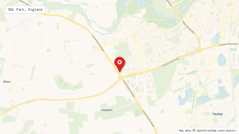 Street map of BGL Park, England with location pin