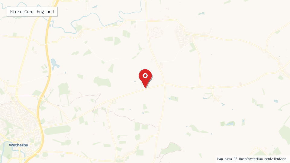 Street map of Bickerton, England with location pin