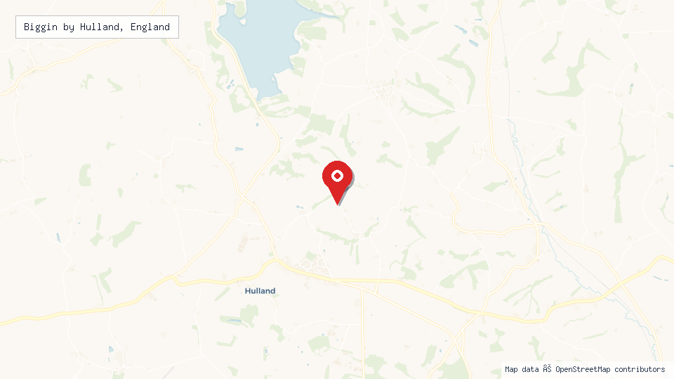 Street map of Biggin by Hulland, England with location pin