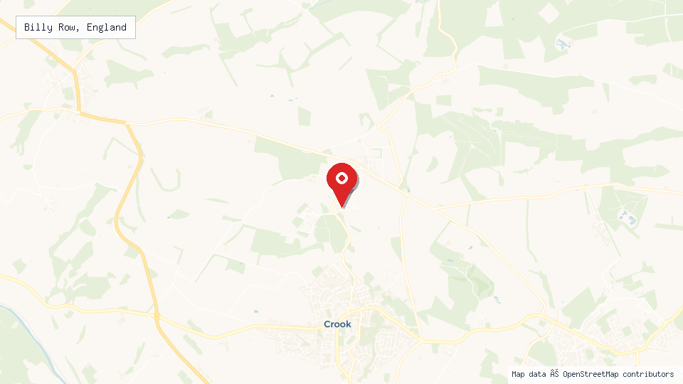 Street map of Billy Row, England with location pin