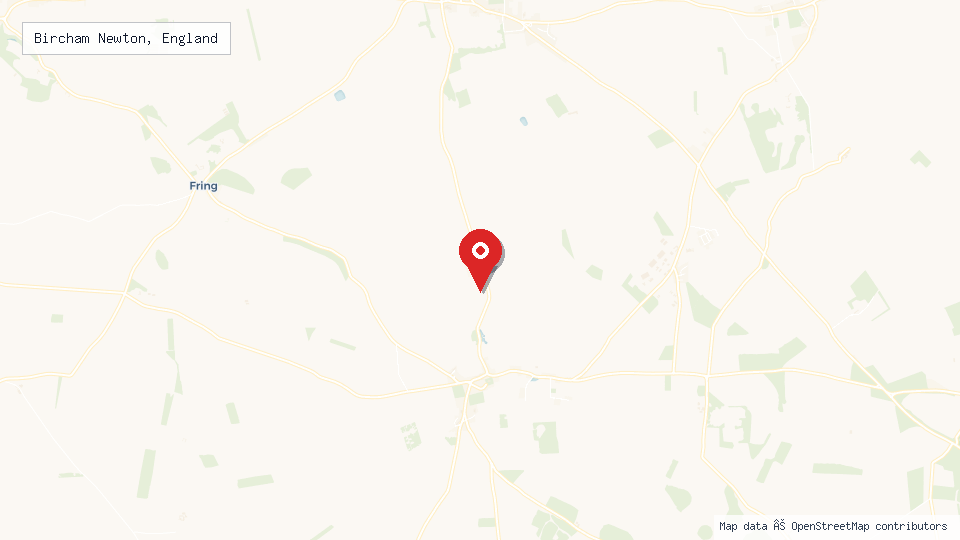 Street map of Bircham Newton, England with location pin