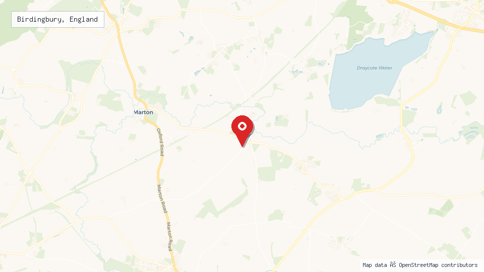 Street map of Birdingbury, England with location pin