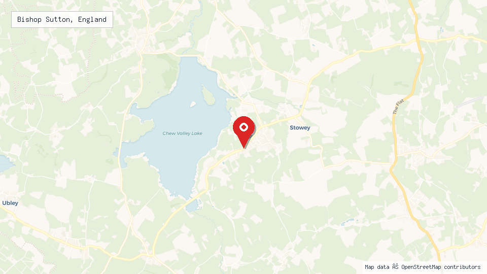 Street map of Bishop Sutton, England with location pin