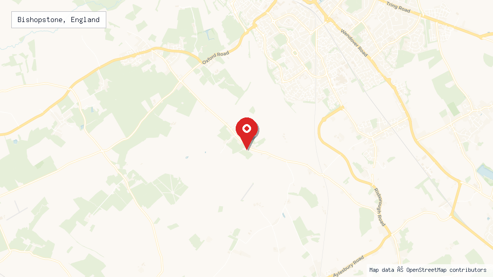 Street map of Bishopstone, England with location pin