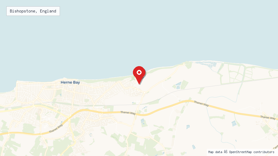 Street map of Bishopstone, England with location pin