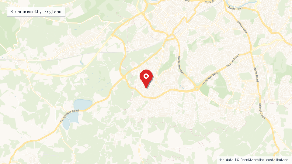 Street map of Bishopsworth, England with location pin