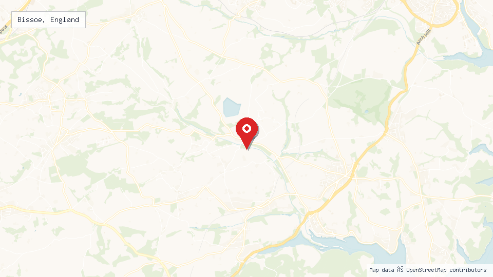Street map of Bissoe, England with location pin
