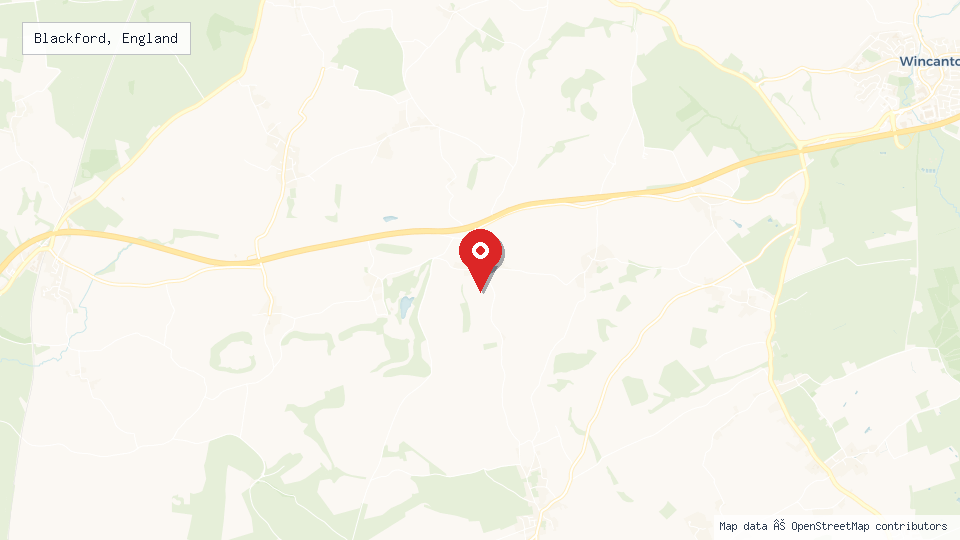 Street map of Blackford, England with location pin