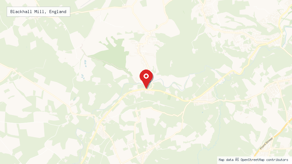 Street map of Blackhall Mill, England with location pin