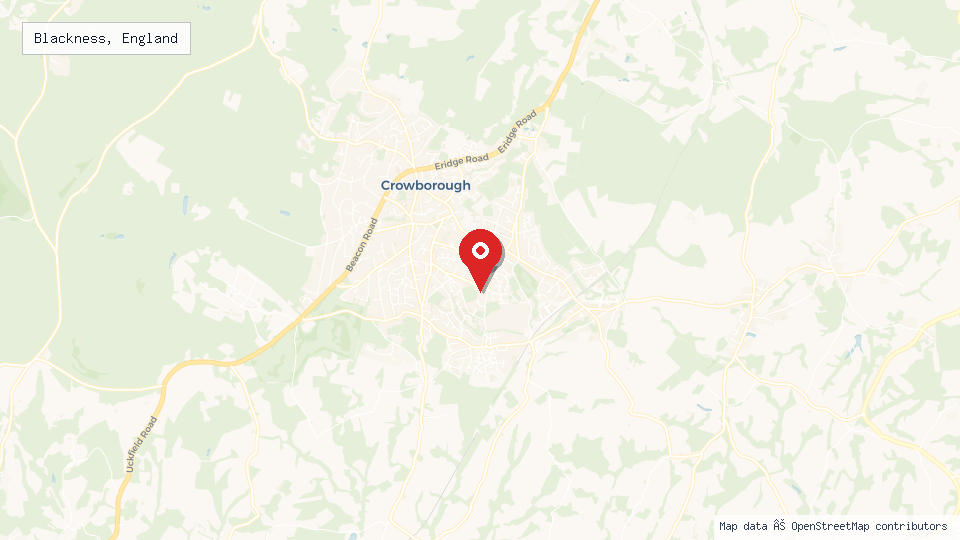 Street map of Blackness, England with location pin
