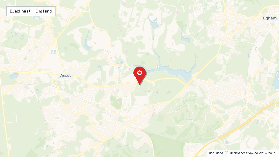 Street map of Blacknest, England with location pin