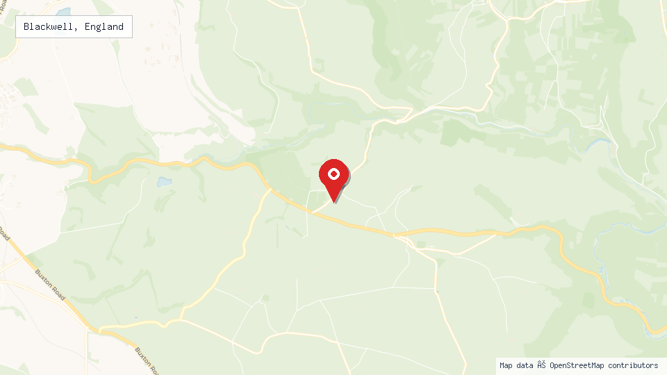 Street map of Blackwell, England with location pin