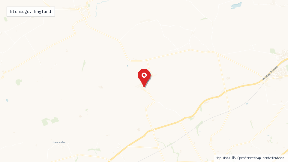 Street map of Blencogo, England with location pin