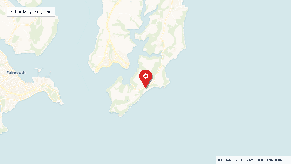 Street map of Bohortha, England with location pin