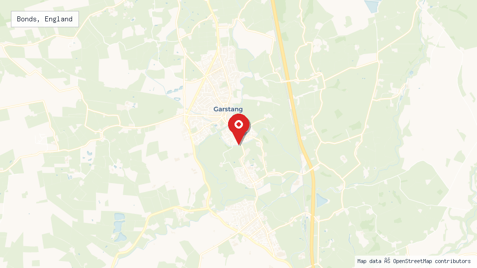Street map of Bonds, England with location pin