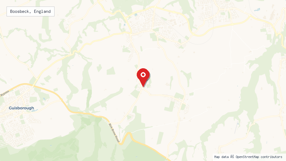 Street map of Boosbeck, England with location pin