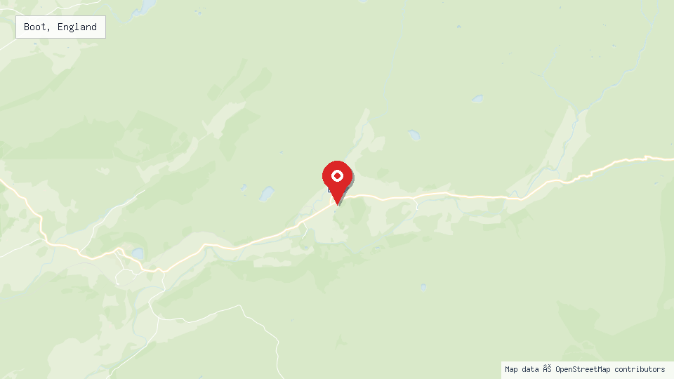 Street map of Boot, England with location pin