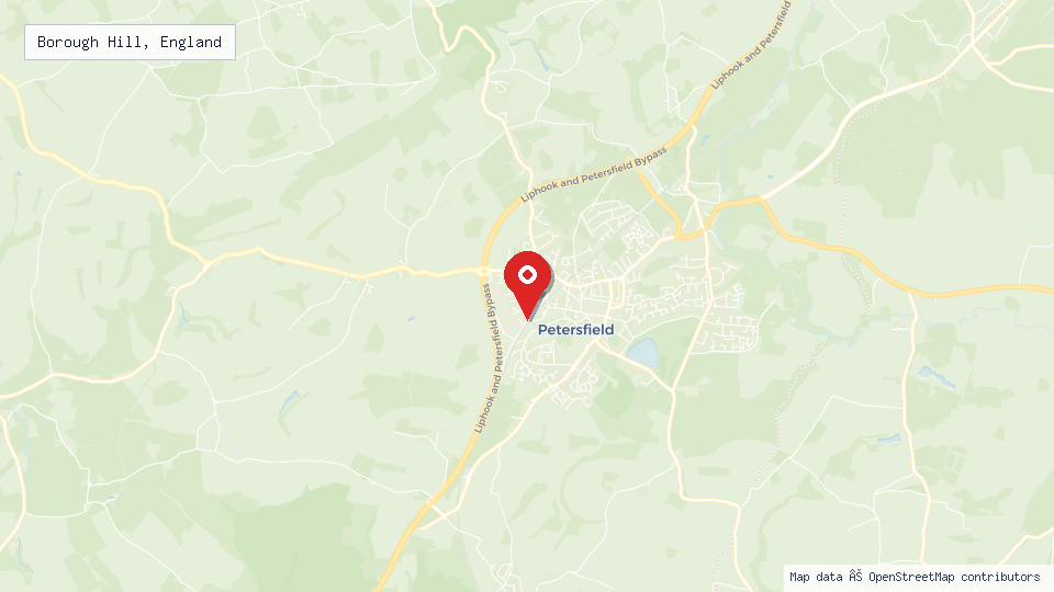 Street map of Borough Hill, England with location pin