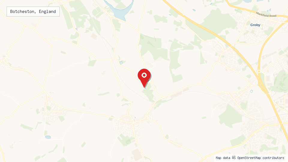 Street map of Botcheston, England with location pin