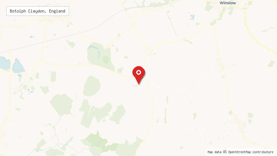 Street map of Botolph Claydon, England with location pin