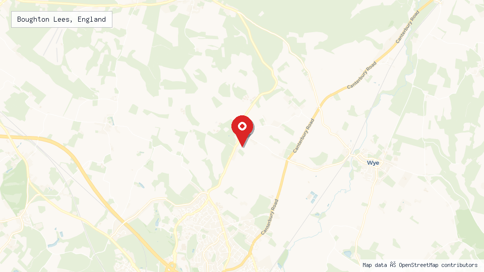 Street map of Boughton Lees, England with location pin